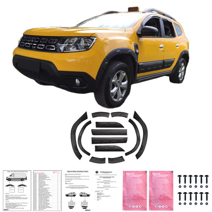 BK12.013 - Body Kit passend für Dacia Duster Serie 2 2018+ Parkassist (Offroad) (ohne Duster-Markierung) Matt Schwarz