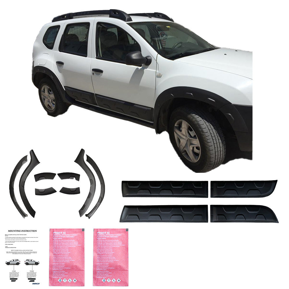 BK12.015 - Body Kit passend für Dacia Duster Serie 1 2010-2017 (Offroad) (ohne Duster-Markierung) Matt Schwarz