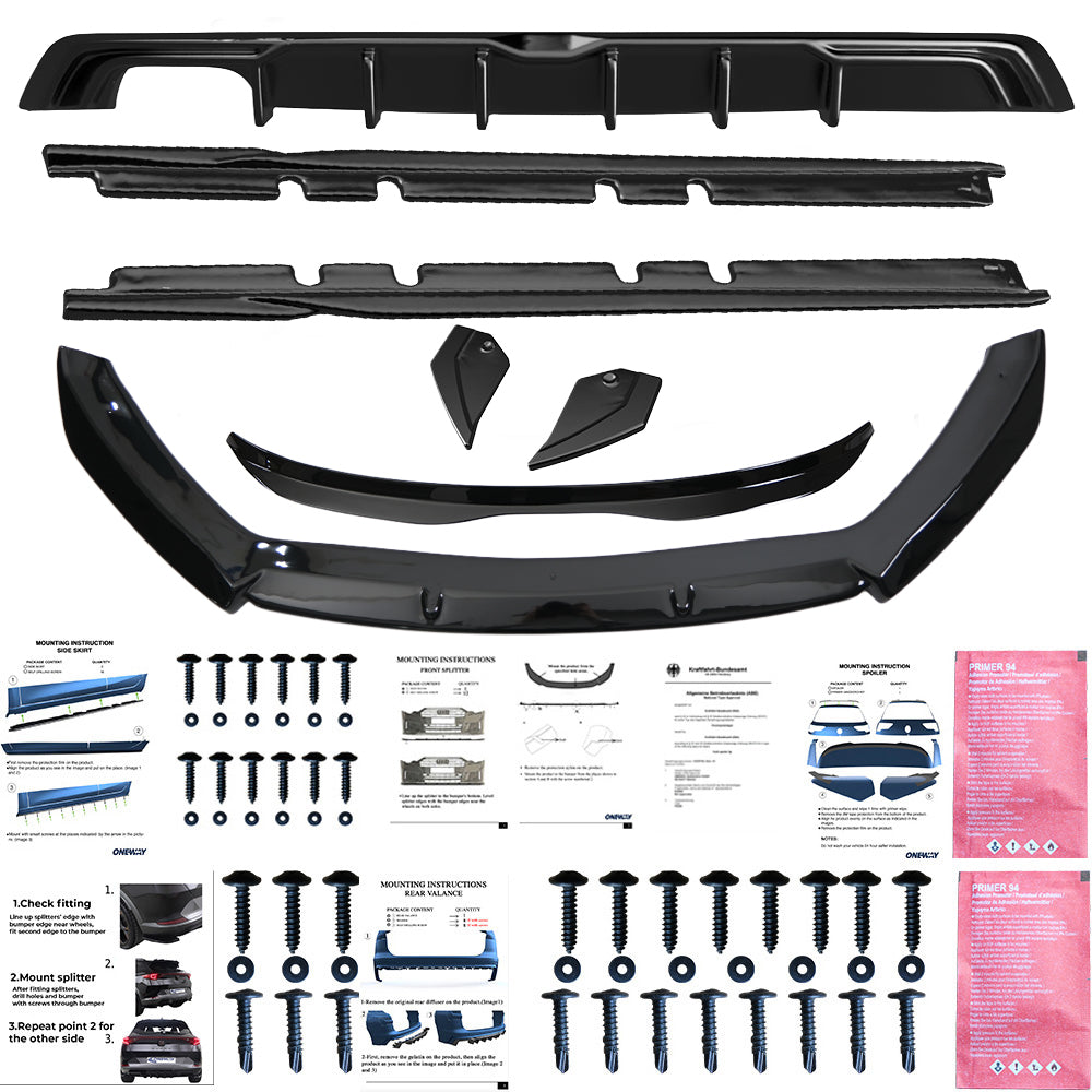 BK12.019 - Bodykit passend für SEAT Leon FR MK3 Facelift 2017-2019 Hochglanz Schwarz