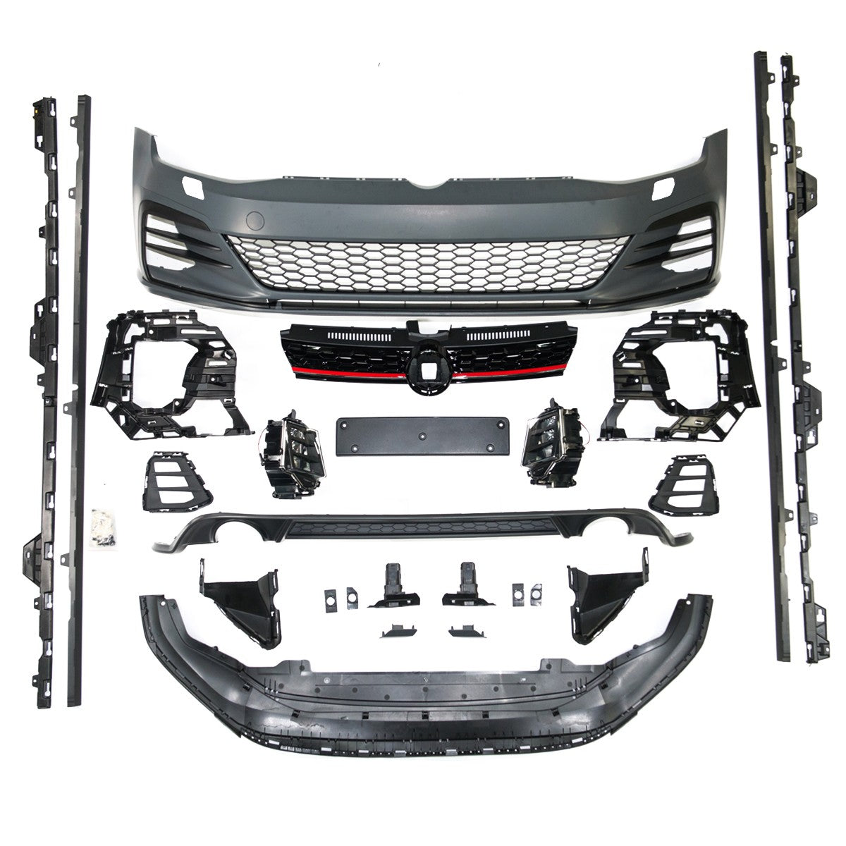 Karosseriekit Stoßstangen Set mit LED Nebelscheinwerfern passend für VW Golf 7 2017-2020