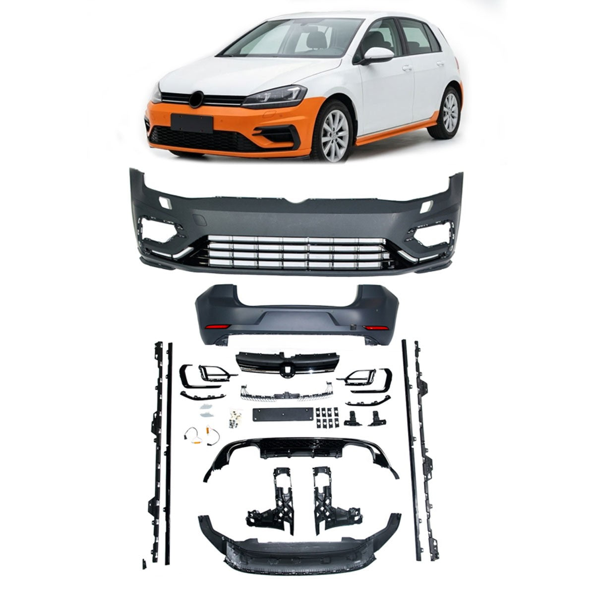 Sport Bodykit Stoßstangen Set SRA passend für VW Golf VII 2013-2017