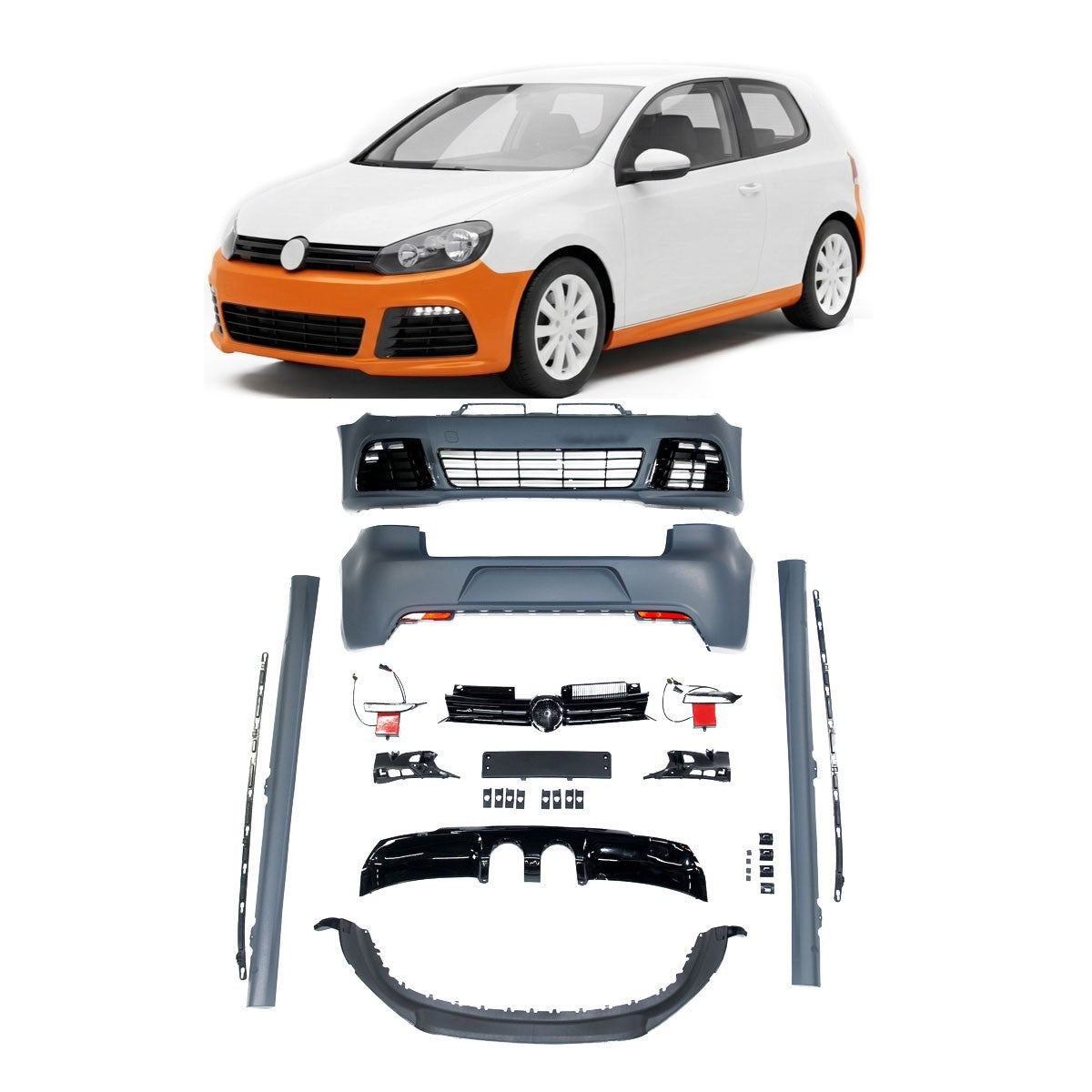 Sport Bodykit mit LED Tagfahrlicht passend für VW Golf 6 2008-2012