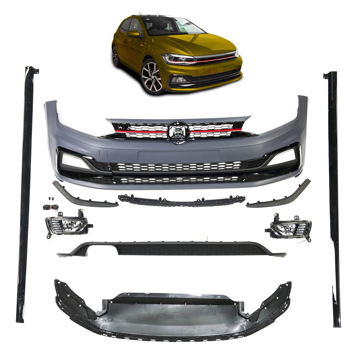 Sport Bodykit mit Nebelscheinwerfern passend für VW Polo VI (AW) 2017-2020
