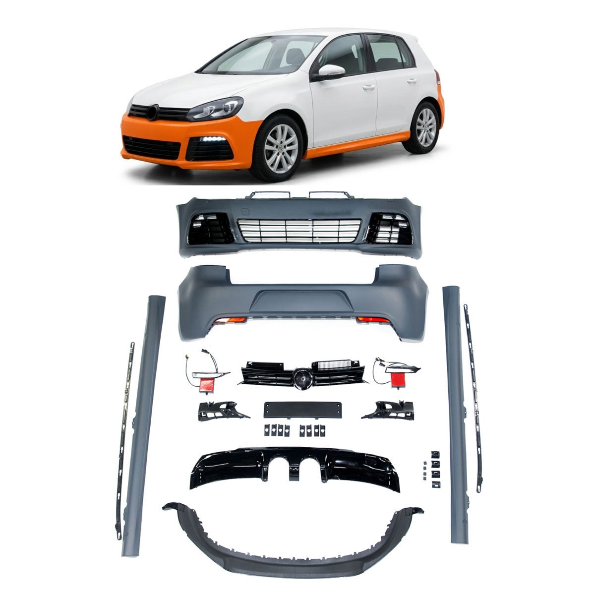 Sport Bodykit mit LED-Tagfahrlicht passend für VW Golf 6 2008-2012