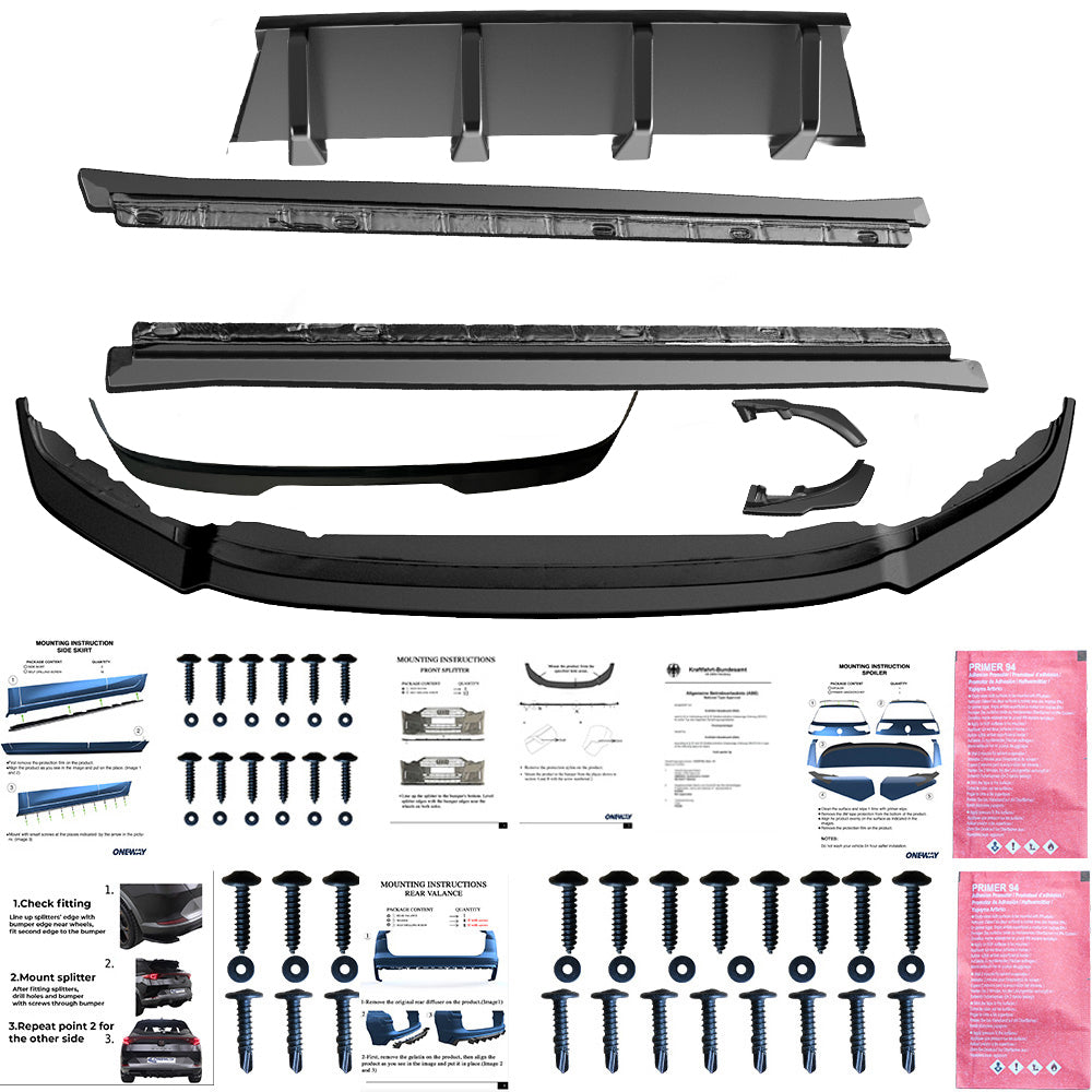 BK12.025 - Bodykit passend für VW Tiguan MK2 R-Line 2015-2020 Hochglanz Schwarz