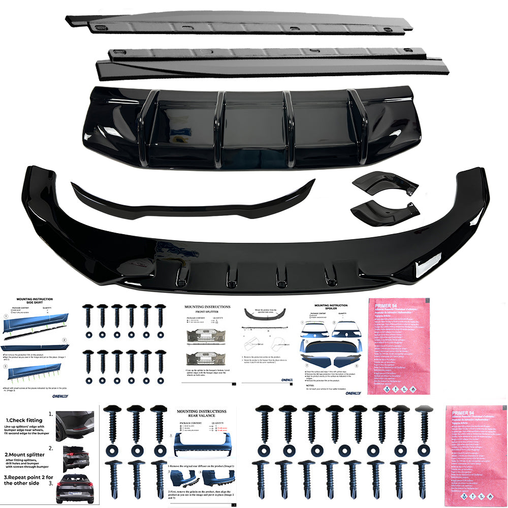 Bodykit passend für VW Volkswagen Tiguan R-Line Mk3 2024+ Hochglanz Schwarz