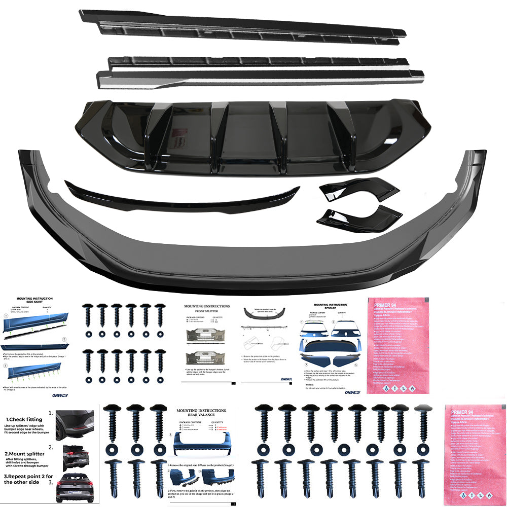 Karosserie-Kit passend für VW VOLKSWAGEN Tayron R-Line Mk1 2025+ Hochglanz Schwarz