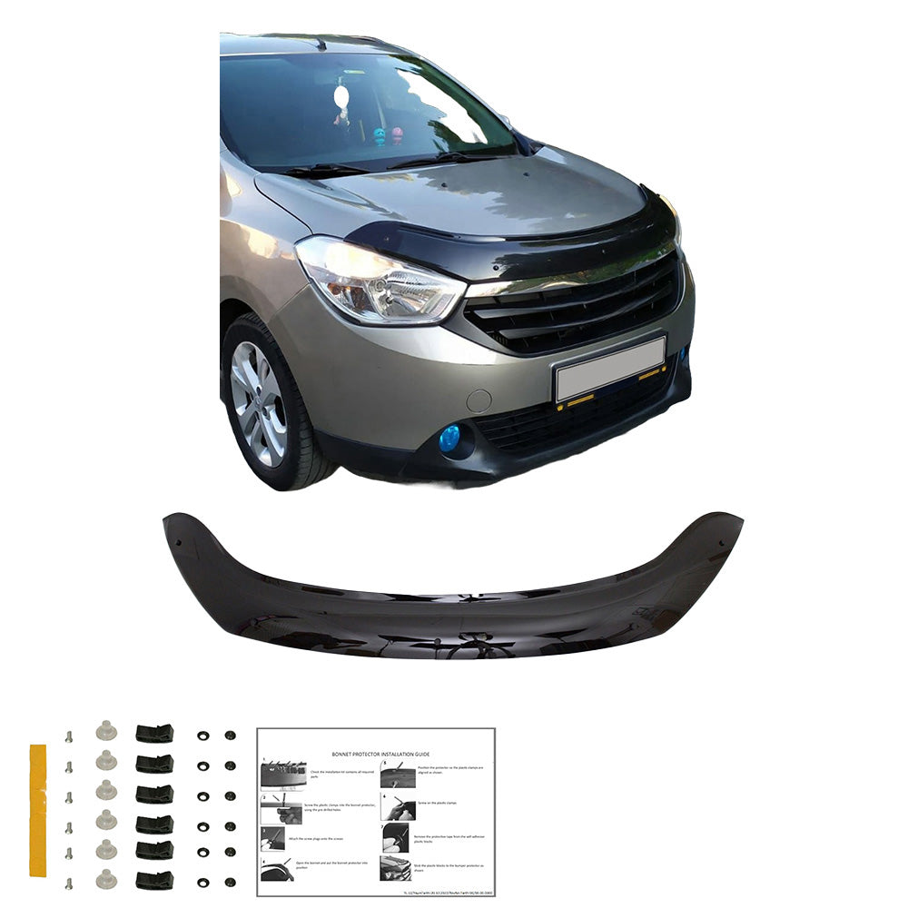 BP04.027 - Motorhaubenschutz passend für DACIA Lodgy-Dokker 1. Generation 2012-2020 Hochglanz Schwarz