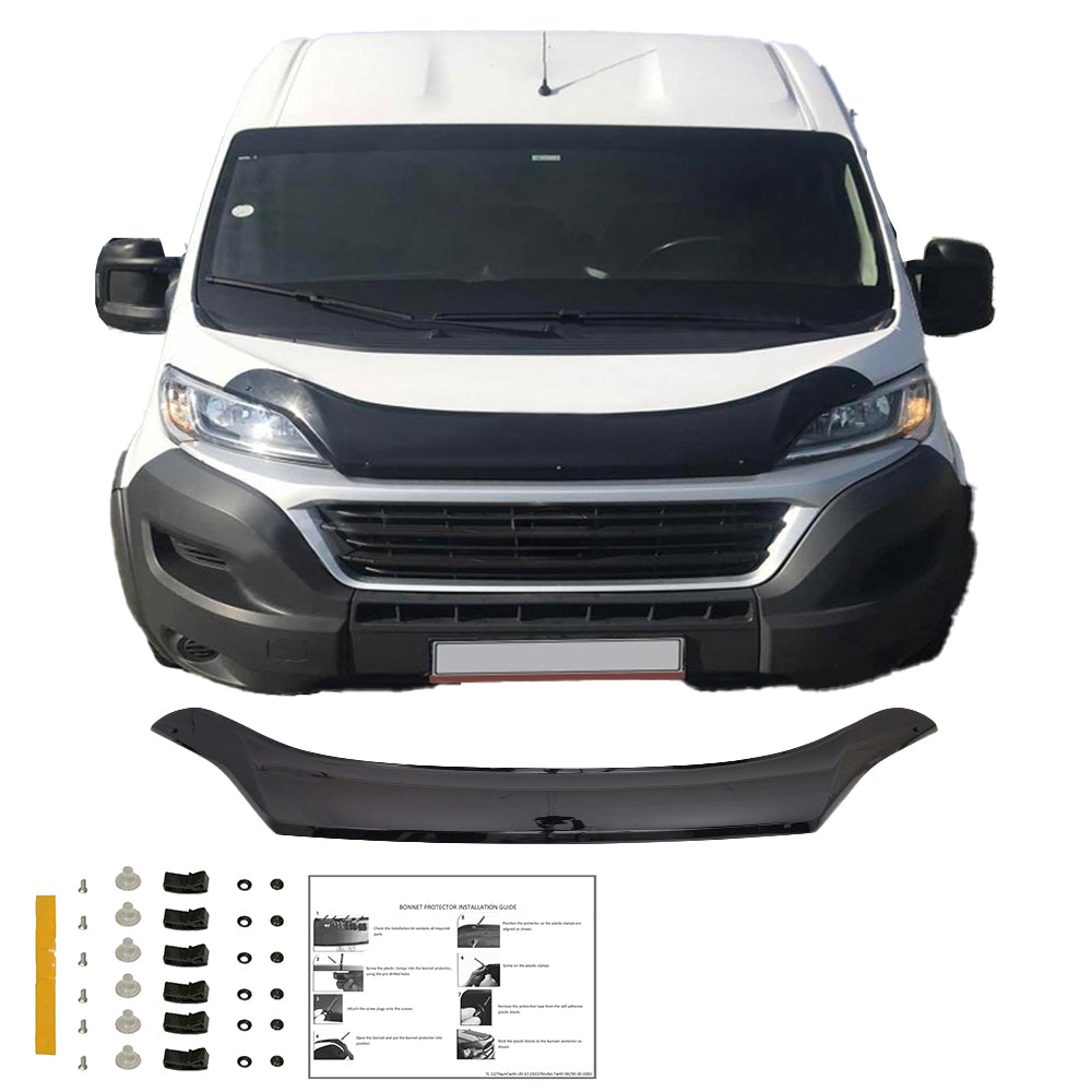 BP04.017 - Motorhaubenschutz passend für FIAT Ducato 4. Generation 2014+ Hochglanz Schwarz