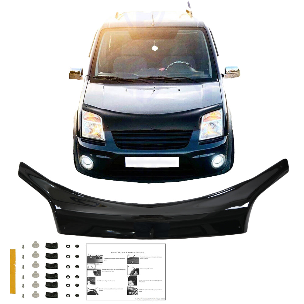 BP04.005 - Motorhaubenschutz passend für Ford Transit Connect 2003-2008 Hochglanz Schwarz