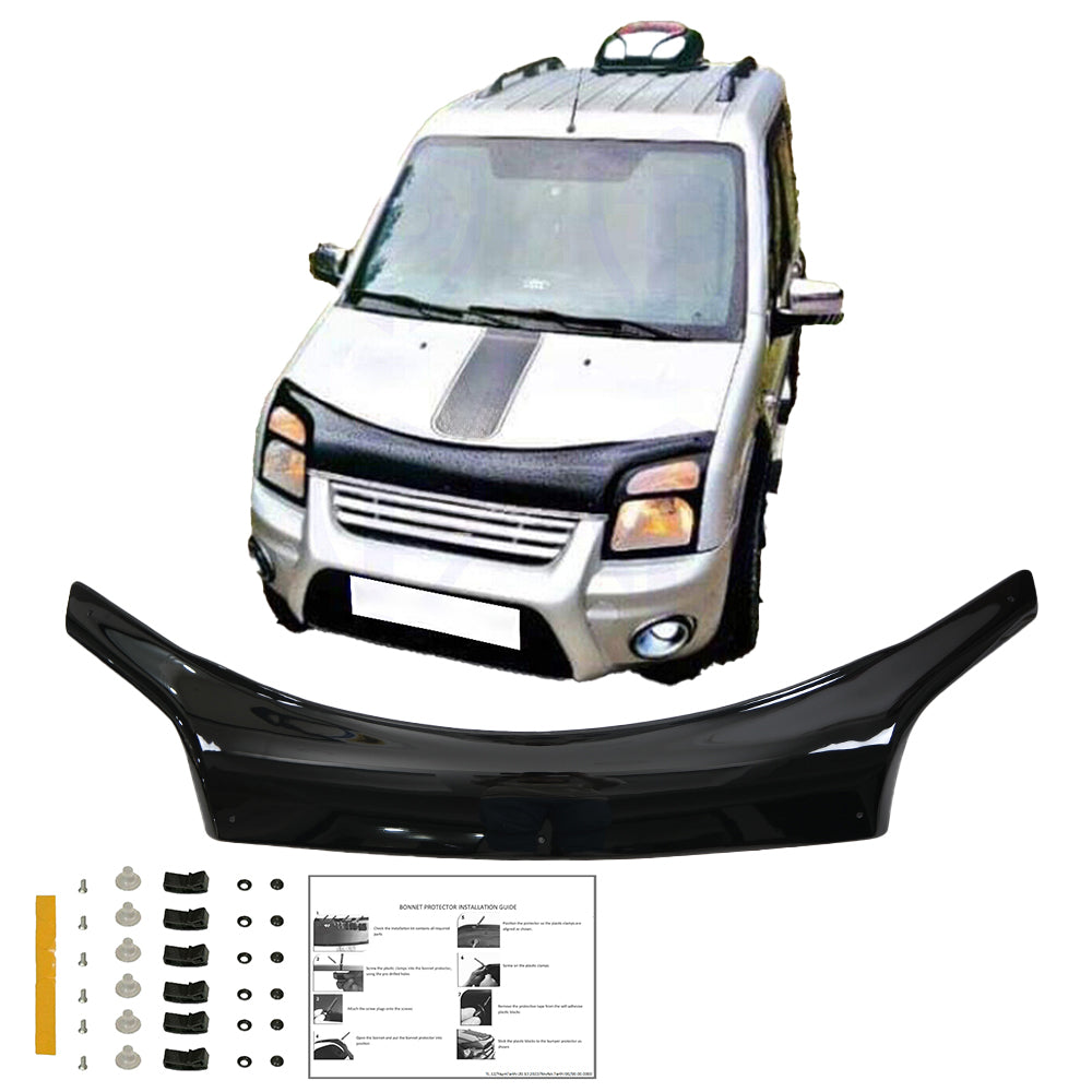 BP04.005 - Motorhaubenschutz passend für Ford Transit Connect 2003-2008 Hochglanz Schwarz