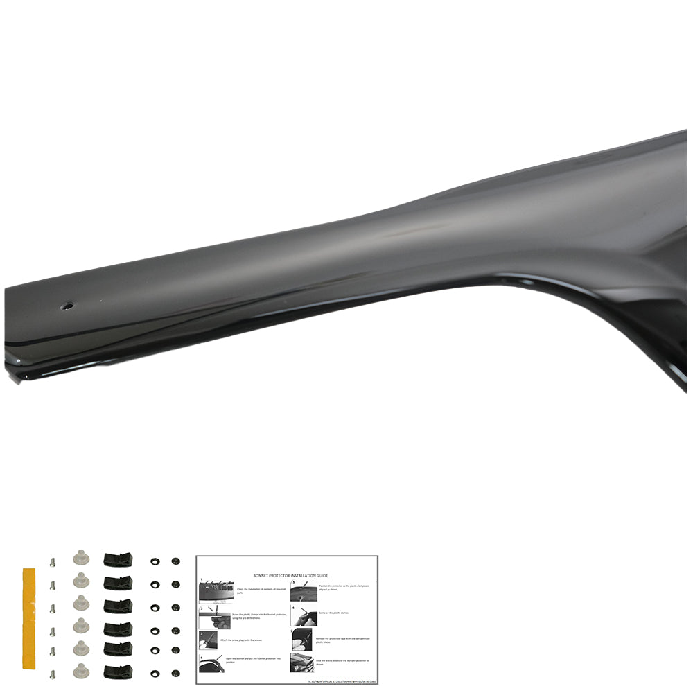 BP04.005 - Motorhaubenschutz passend für Ford Transit Connect 2003-2008 Hochglanz Schwarz