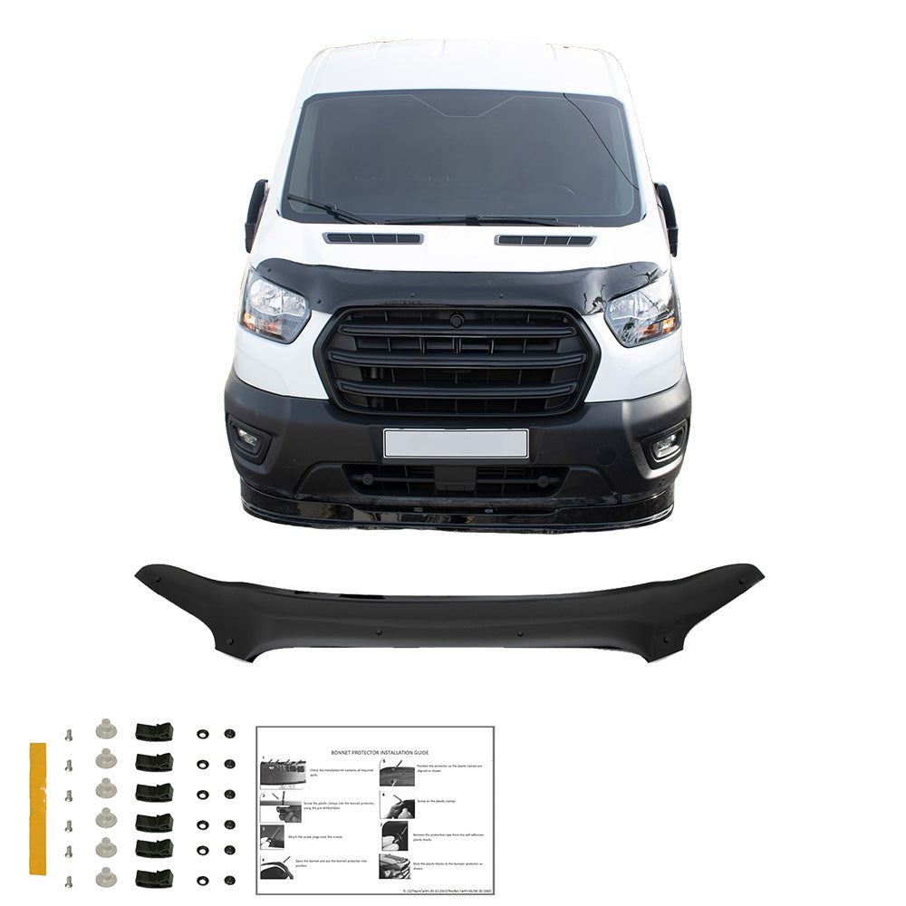 BP04.033 - Motorhaubenschutz passend für FORD Transit MK8 Facelift 2019+ Hochglanz Schwarz