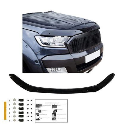 Motorhaubenschutz passend für FORD Ranger T7-T8 2015-2022 Hochglanz Schwarz