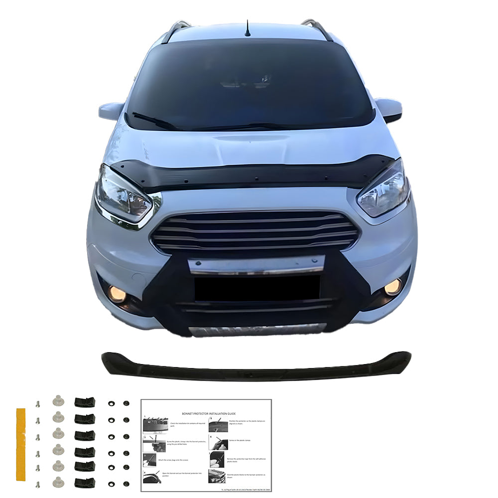 BP04.007 - Motorhaubenschutz passend für Ford Transit Connect 2014-2018 Hochglanz Schwarz