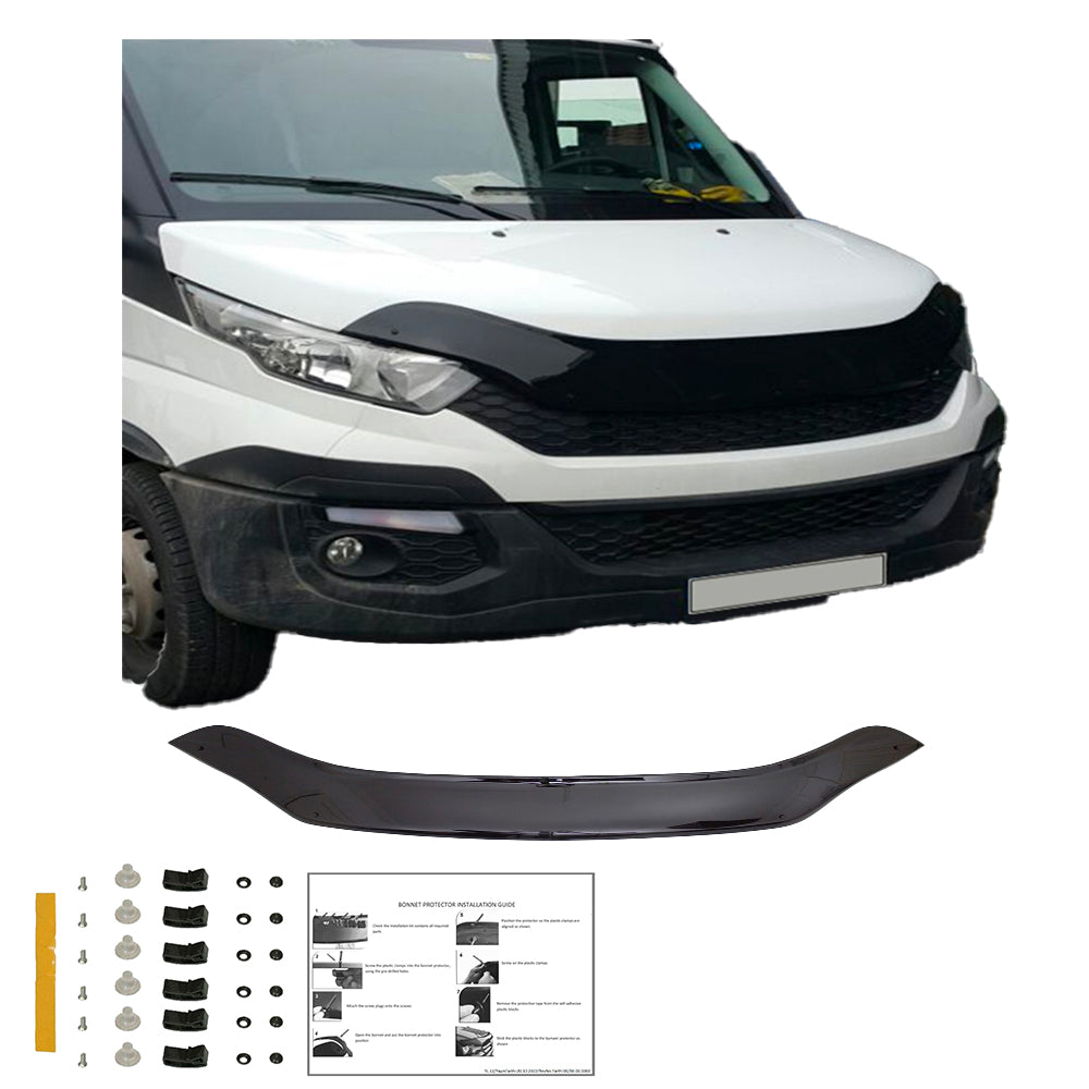 BP04.021 - Motorhaubenschutz passend für IVECO Daily 3. Generation 2014+ Hochglanz Schwarz