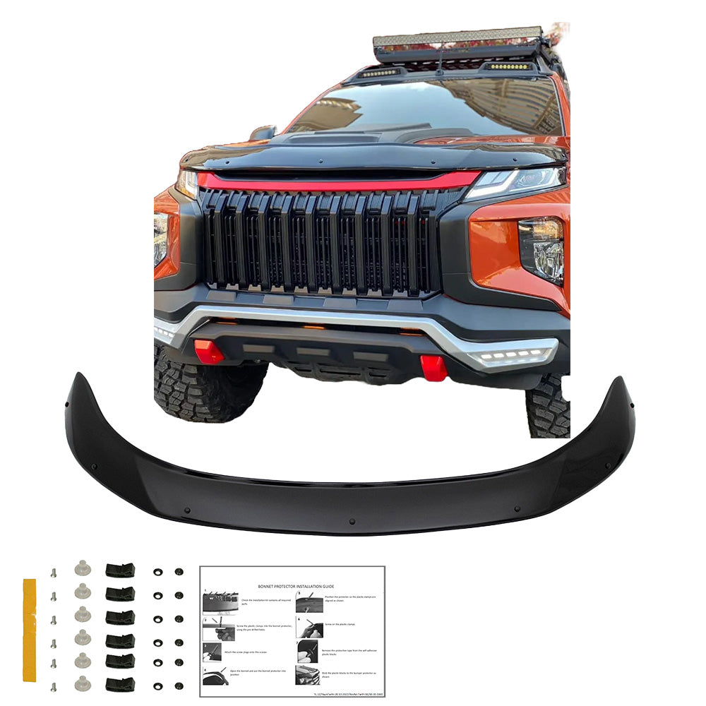 BP04.026 - Motorhaubenschutz passend für MITSUBISHI L200 Triton Serie 6 2019+ Hochglanz Schwarz