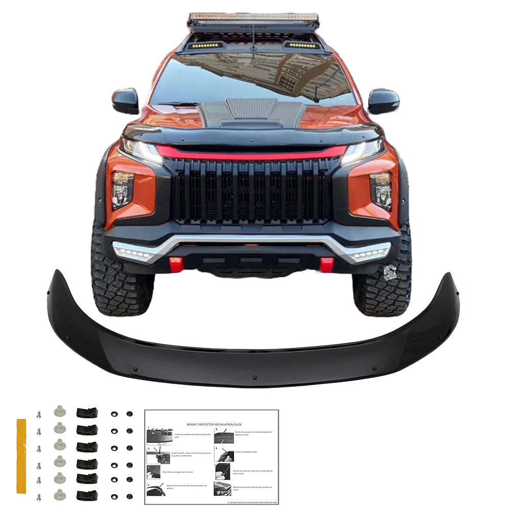 BP04.026 - Motorhaubenschutz passend für MITSUBISHI L200 Triton Serie 6 2019+ Hochglanz Schwarz