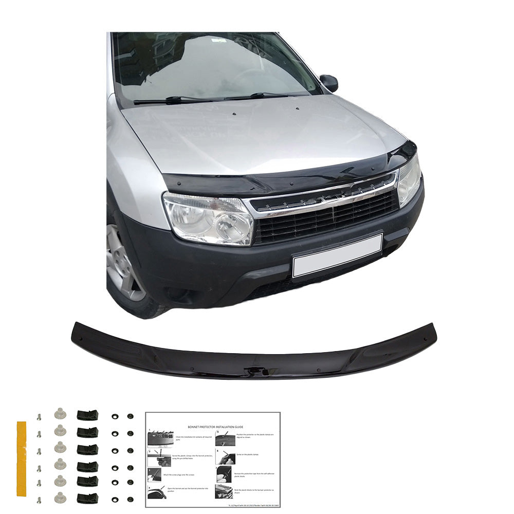 BP04.018 - Motorhaubenschutz passend für DACIA Duster Serie 1 2010-2017 Hochglanz Schwarz