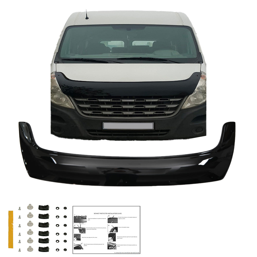 BP04.028 - Motorhaubenschutz passend für RENAULT Master 3. Generation 2010-2014 Hochglanz Schwarz
