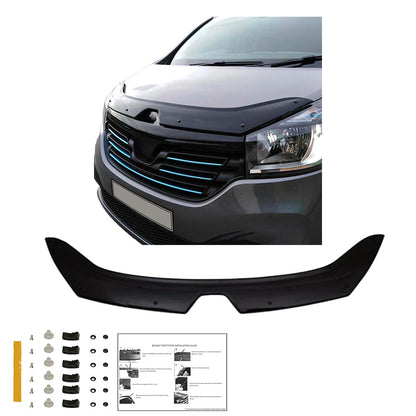 Motorhaubenschutz passend für RENAULT Trafic X82 2014-2020 Hochglanz Schwarz