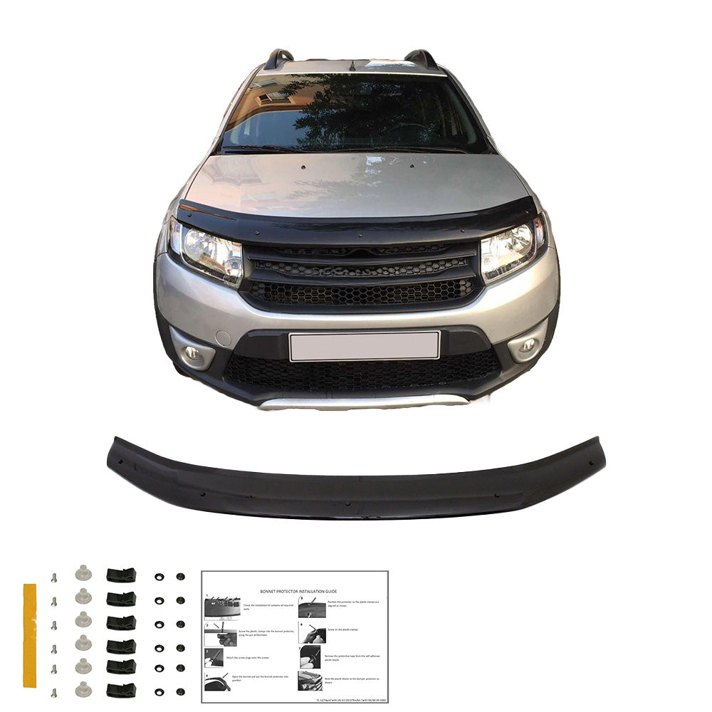 Motorhaubenschutz passend für DACIA Sandero Stepway II (B52) 2012-2020 Hochglanz Schwarz