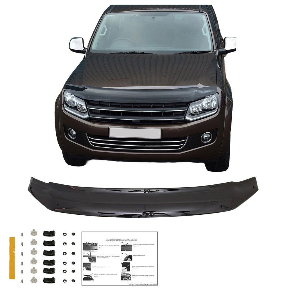 BP04.001 - Motorhaubenschutz passend für VW Amarok MK1-MK1 Facelift 2010-2021 Hochglanz Schwarz