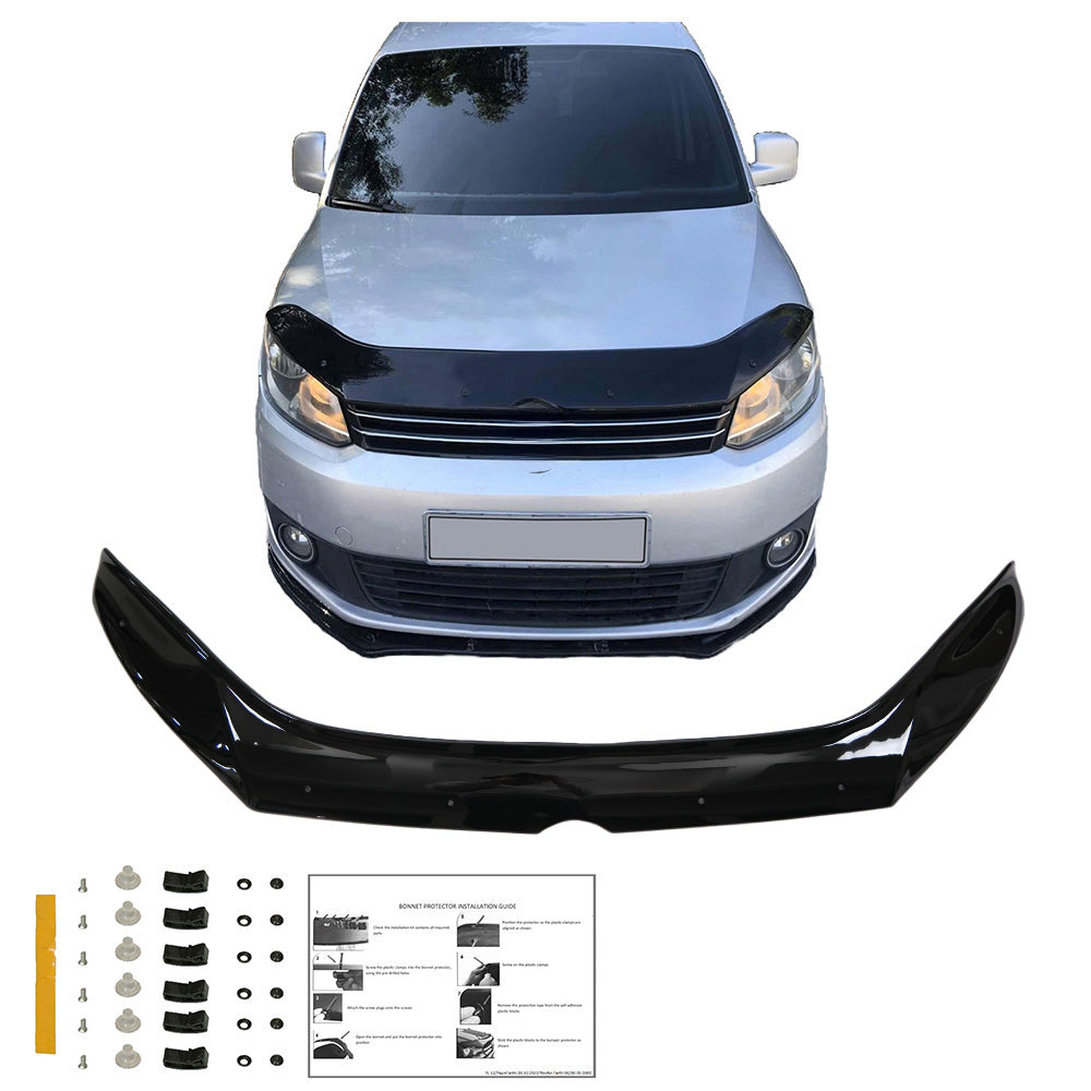 BP04.003 - Motorhaubenschutz passend für VW Caddy MK3 Facelift 2010-2015 Hochglanz Schwarz