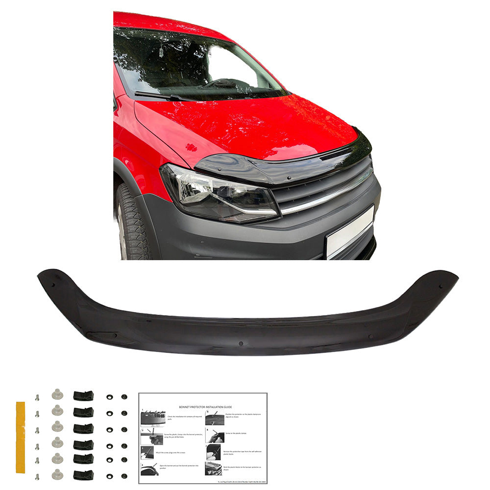 BP04.004 - Motorhaubenschutz passend für VW Caddy MK4 2015-2021 Hochglanz Schwarz