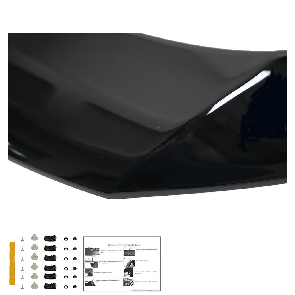 BP04.004 - Motorhaubenschutz passend für VW Caddy MK4 2015-2021 Hochglanz Schwarz