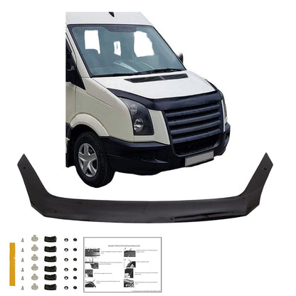 BP04.008 - Motorhaubenschutz passend für VW Crafter MK1-MK1 Facelift 2006-2016 Hochglanz Schwarz