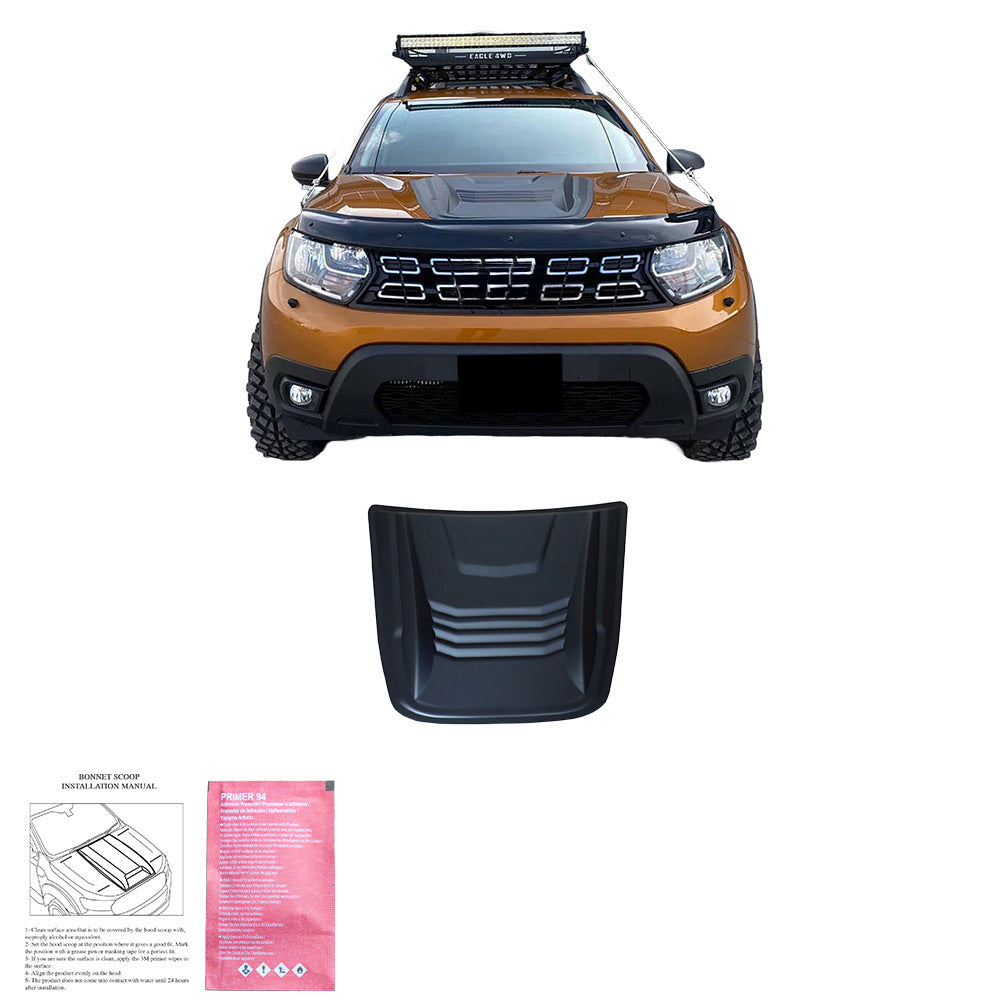 Motorhaubenscoop passend für DACIA Duster Serie 1-2 2010+ Matt Schwarz