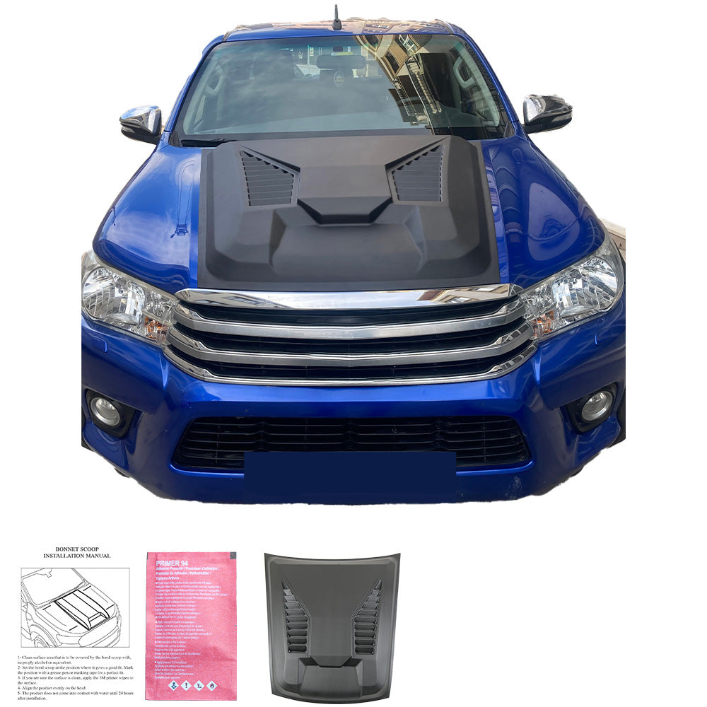 Haubenlufteinlass passend für TOYOTA Hilux 8. Generation 2015-2020 Version 2 Matt Schwarz
