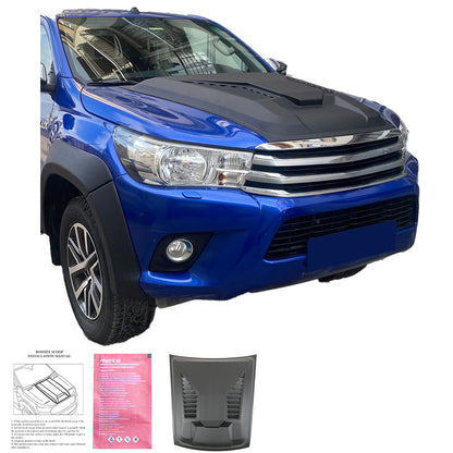 Haubenlufteinlass passend für TOYOTA Hilux 8. Generation 2015-2020 Version 2 Matt Schwarz