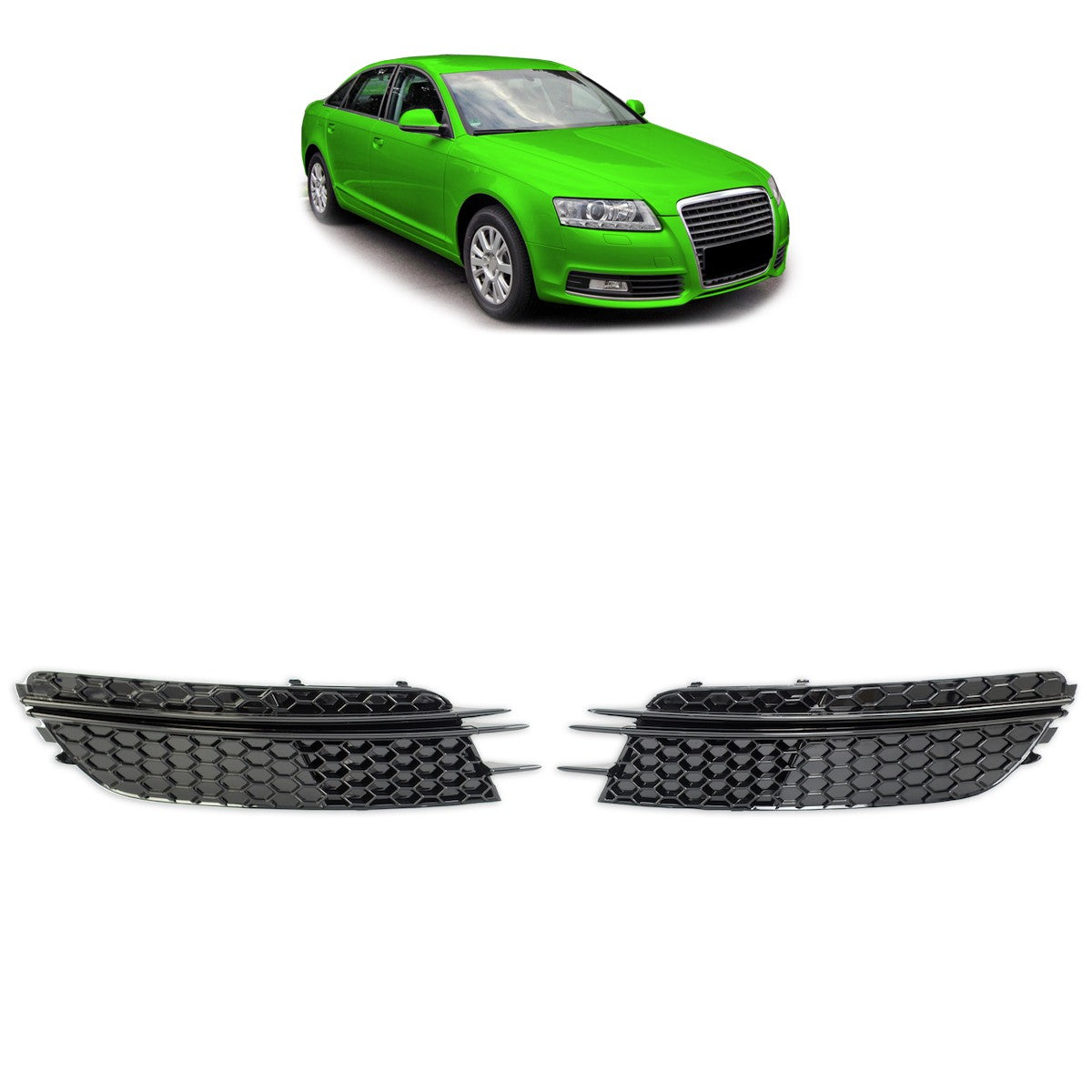 Nebelscheinwerfer Abdeckungen Hochglanz Schwarz passend für Audi A6 C7 4G 2011-2014