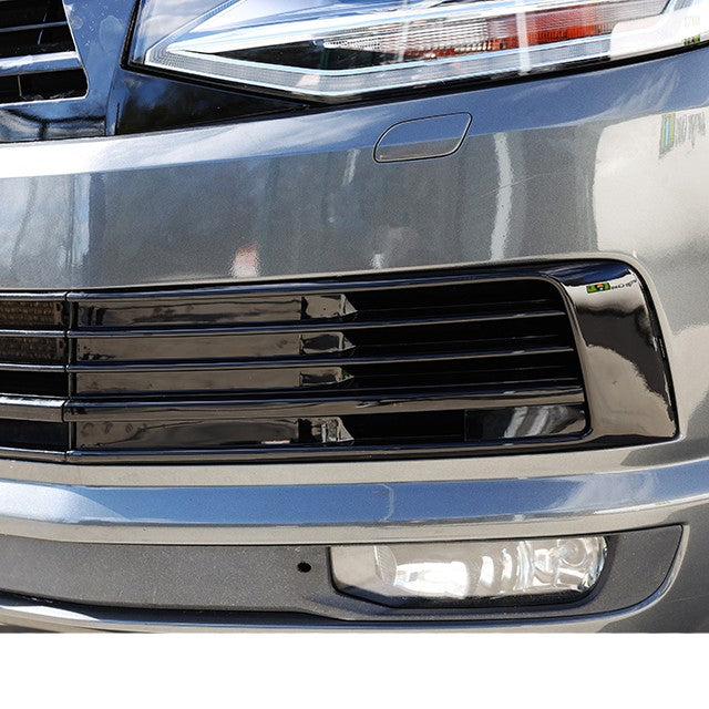 Frontstoßstangen Gitter Set Hochglanz Schwarz passend für VW Transporter T6 2015-2020