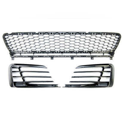 Stoßstangen Grill & Nebelscheinwerfer Gehäuse passend für Golf VII 2013-2017 Hochglanz Schwarz