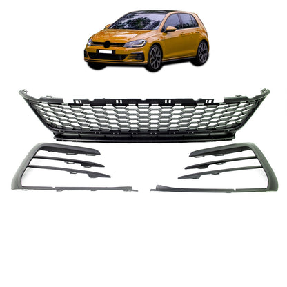 Stoßstangen Grill & Nebelscheinwerfer Gehäuse Hochglanz Schwarz passend für VW Golf 7.5 2017-2021
