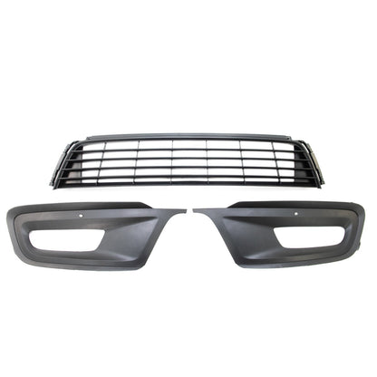 Schwarzes 3-teilige Frontstoßstangen-Grillset passend für VW Polo (6R) 2009-2014