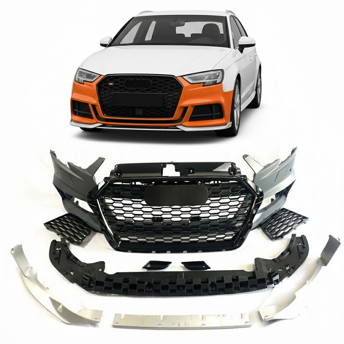 Frontstoßstange und Grill passend für Audi A3 8V Hatchback Sportback 2017-2019