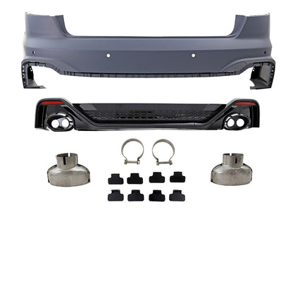 Heckstoßstange PDC Diffusor Auspuffendrohre passend für Audi A4 B9 8W Limousine 2020-2024