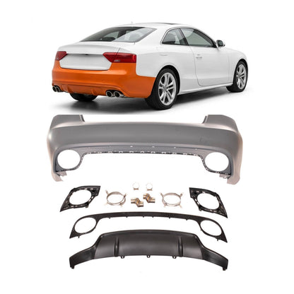 Heckstoßstange mit PDC & Diffusor passend für Audi A5 8T Coupé Cabrio 2007-2011