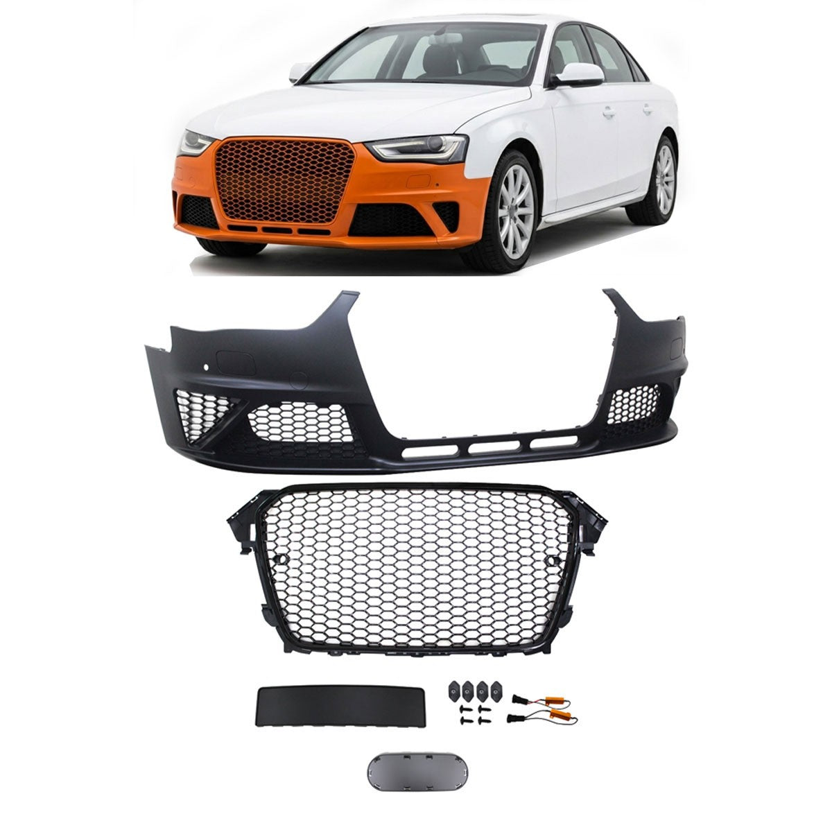 Frontstoßstange mit Kühlergrill PDC SRA passend für Audi A4 B8 Facelift 2011-2015