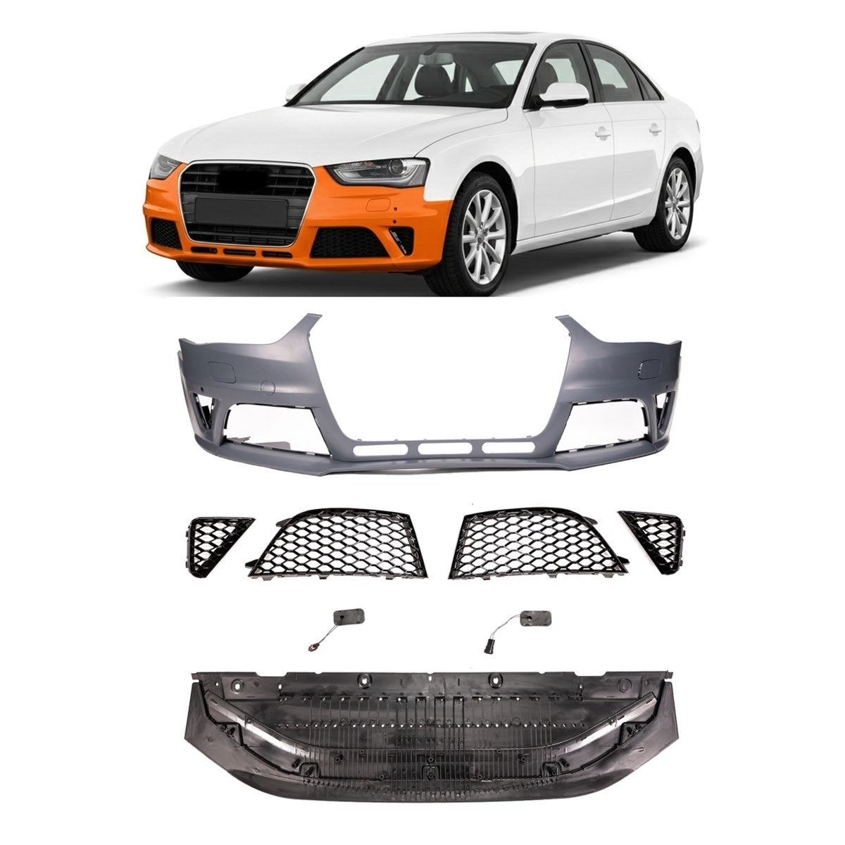 Frontstoßstange PDC SRA passend für Audi A4 B8 8K 2012-2015