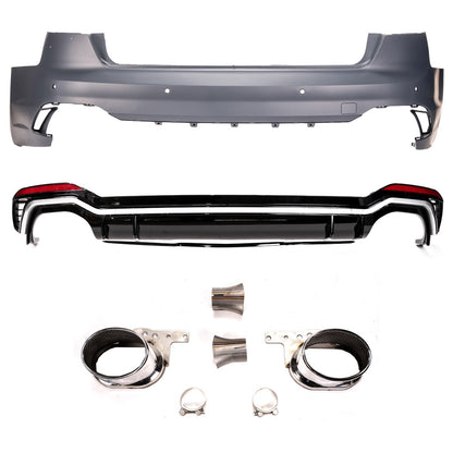 Heckstoßstange mit PDC & Diffusor passend für Audi A4 B9 8W Limousine 2015-2019
