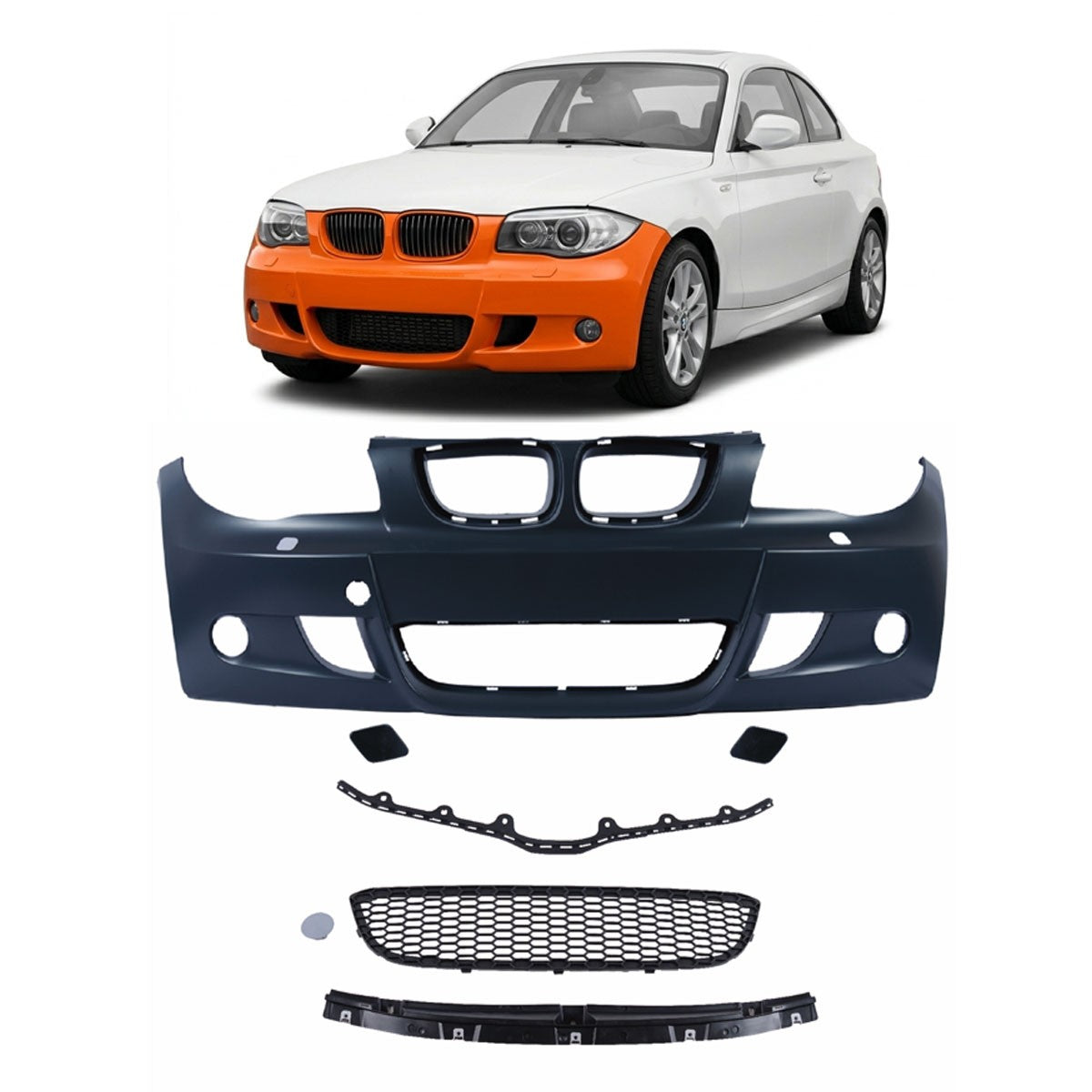 Frontstoßstange mit SRA passend für BMW 1er (E81 E87 E82 E88) 2004-2013