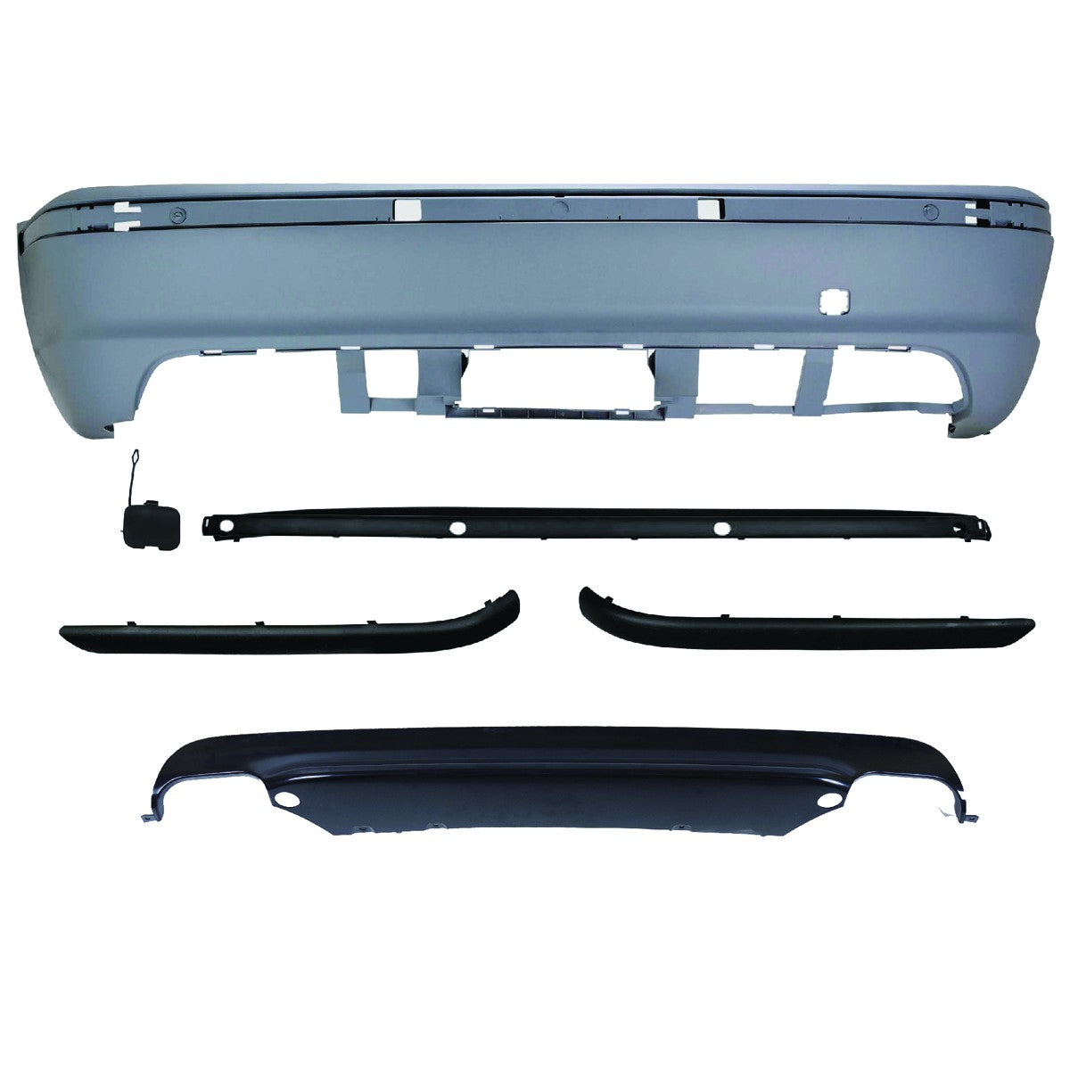 Sport Heckstoßstange mit PDC & Diffusor passend für BMW 3er (E46) Limousine 1998-2005