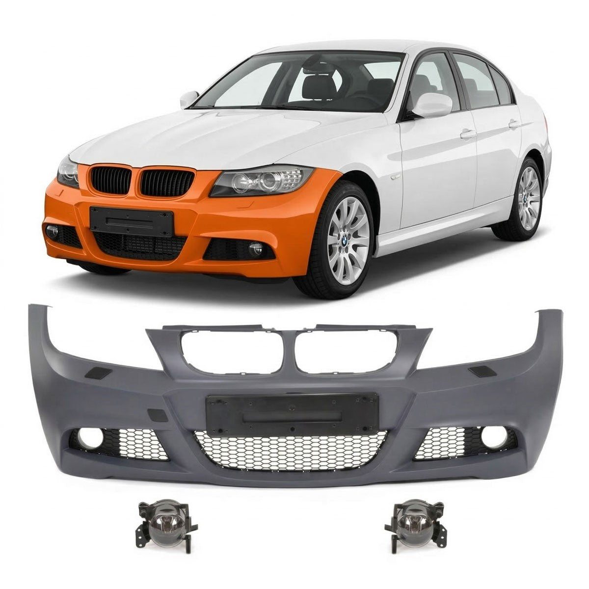 Frontstoßstange mit SRA passend für BMW 3er E90 E91 Facelift 2008-2011