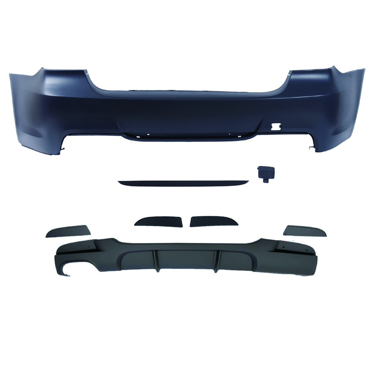 Sport-Heckstoßstange mit Diffusor passend für BMW 3er (E90) Limousine 2005-2011