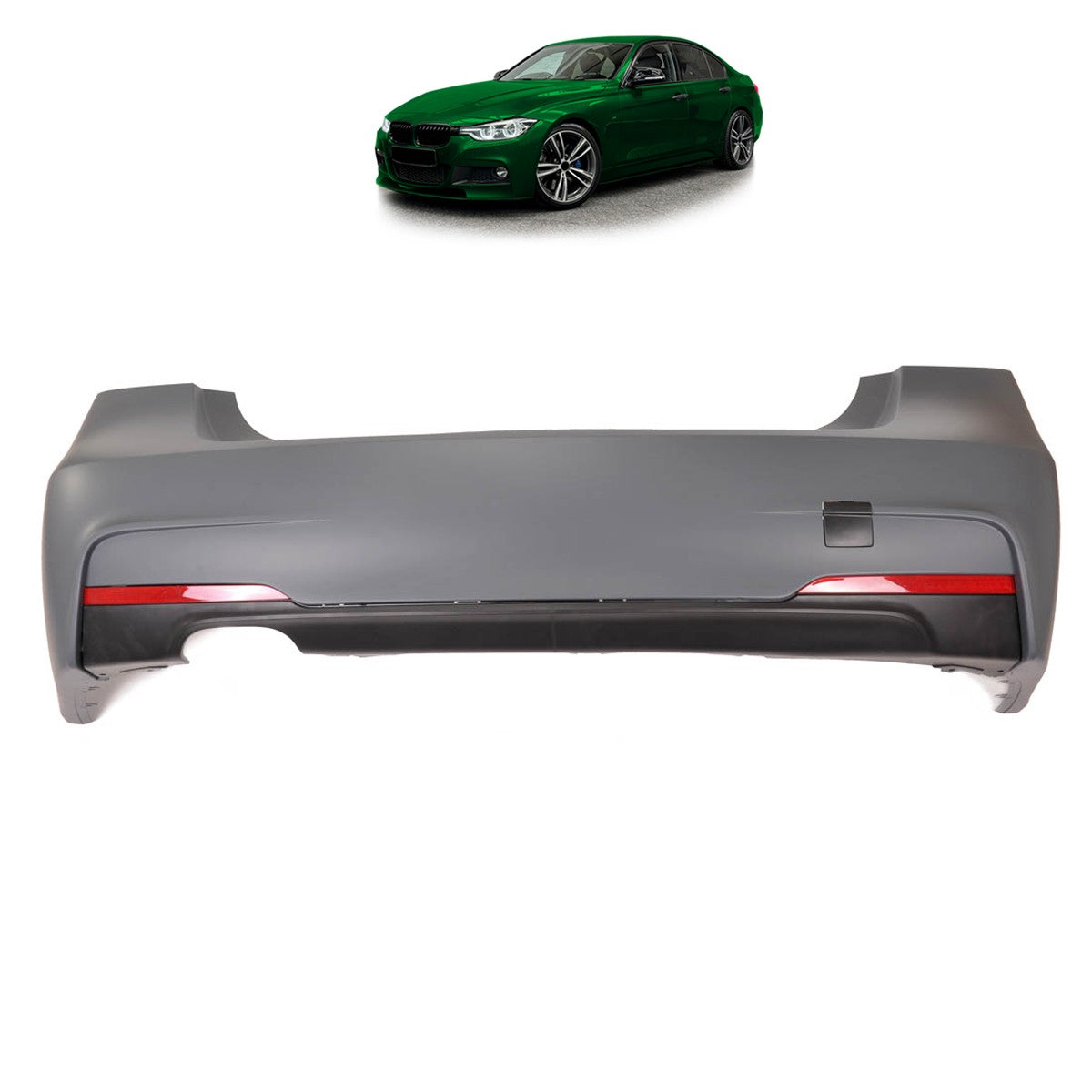 Sport Heckstoßstange mit Diffusor passend für BMW 3 (F30) Limousine 2011-2018